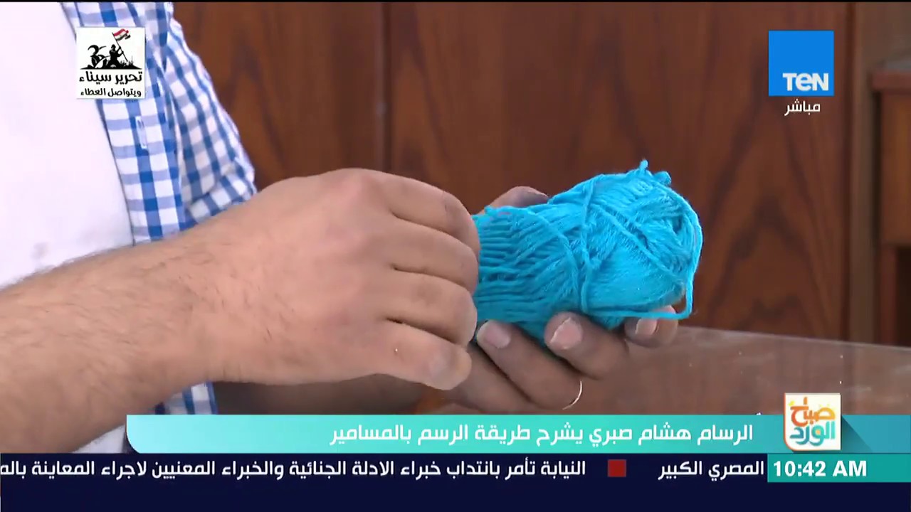 صباح الورد - الرسام هشام صبري يشرح طريقة الرسم بالمسامير