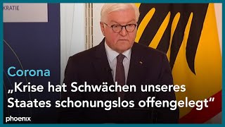 Lektionen der Pandemie: Bundespräsident Frank-Walter Steinmeier zu Staat und Corona am 15.11.21