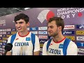 David Holý a Matěj Ščerba po kvalifikaci tyče na MS 2025