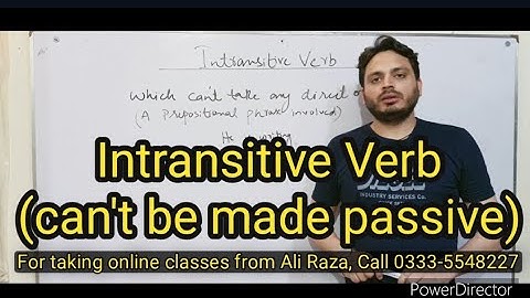 Intransitive Verb | By Syed Ali Raza Kazmi