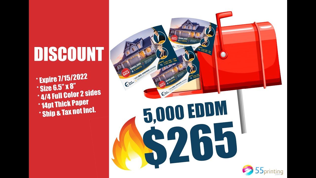 5,000 EDDM® eligible Postcards Printing for only $265