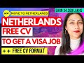 New free netherlands cv format  netherlands resume  how to get netherlands work visa 2024 