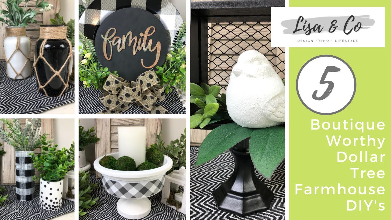 Beautiful Dollar Tree DIY's Black & White Home Decor 5 Farmhouse