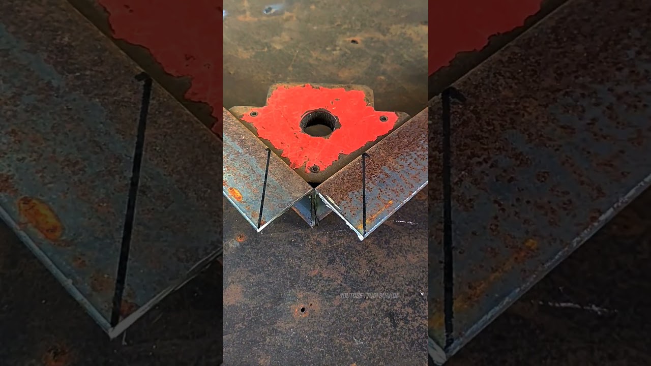 easy trick to cut 45 degree L angle iron #welding #welder #fabrication #metalworking