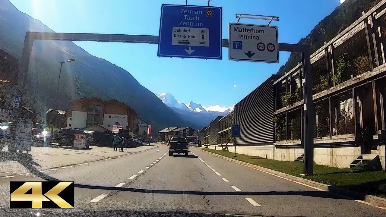 Autofahrt durch das Mattertal - von Visp nach Täsch | Kt. Wallis, Schweiz
