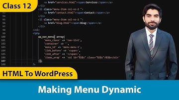 Making Menu Dynamic | wp_nav_menu WordPress | WordPress Theme Development  | HTML To WordPress
