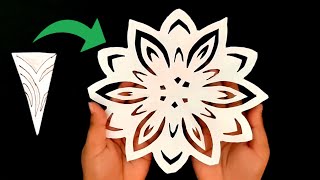 DIY|Paper Crafts Design|how to make snowflakes out of paper|Origami Cutting Design Idea