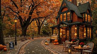 Let Your Worries Fade at a Lovely Autumn Café 🍂 Soothing Jazz & Falling Leaves for Inner Peace