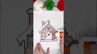 Gingerbread house painting craft for kids