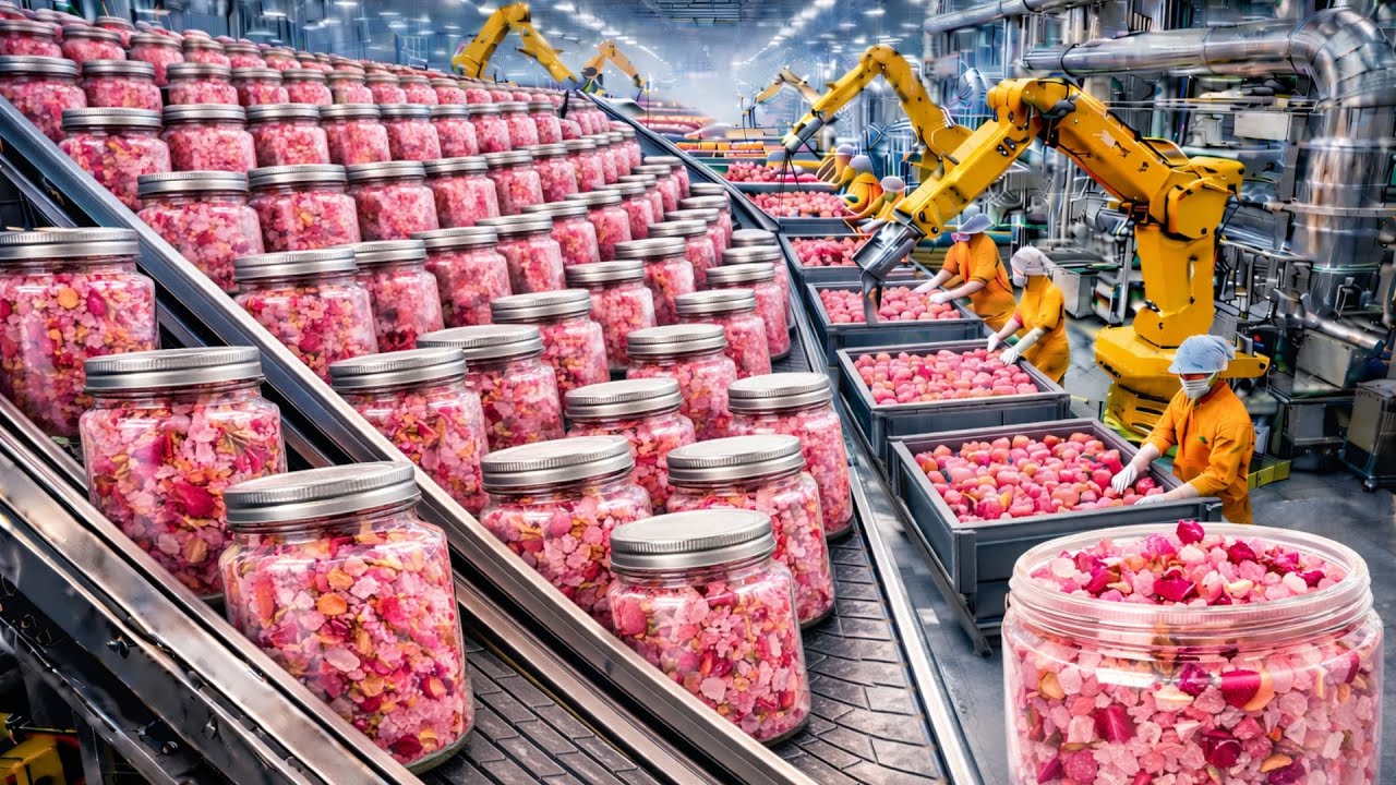 Inside the Largest Factory: How Millions of Pink Rock Salt Become Rose Bath Salts (Full Process)
