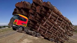 Biggest Operator Fast Logging Biggest Truck Driving skills Carrying Wood Logging in Forest