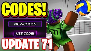 *NEW* ALL WORKING UPDATE 71 CODES FOR VOLLEYBALL LEGENDS | ROBLOX VBL CODES