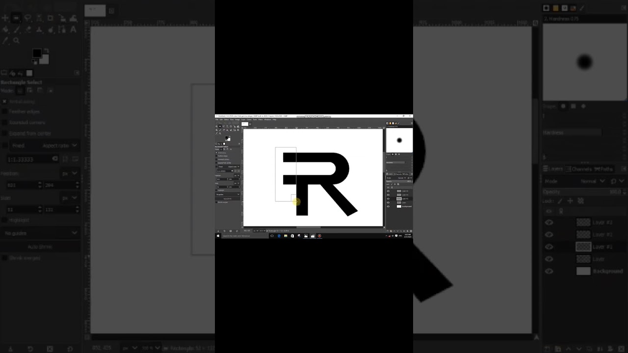 S R logo design in gimp Photoshop Tutorial 