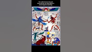 The conflict between the gods Horus and Set, two major figures in ancient Egyptian mythology