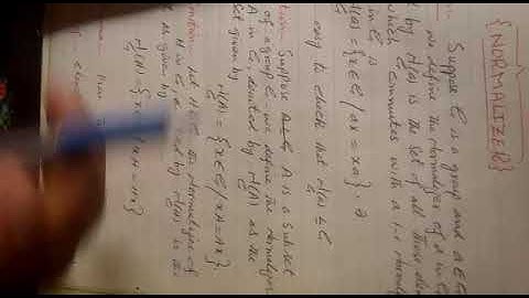 Normalizer in group theory