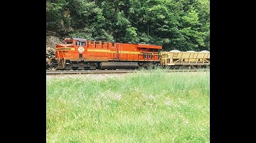 NS Heritage Units: NS 8114 Original Paint at Horseshoe Curve, Leading NS 92X ballast train