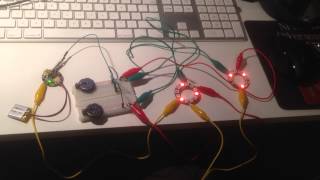 Adafruit GEMMA + NeoPixel rings on battery