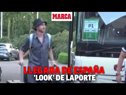 La llegada de Espaa a Enschede: Con Rodri y el 'look' de Laporte I MARCA