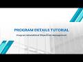 Program Details Tutorial | Program Educational Objectives (PEO)