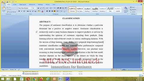 COMPARATIVE STUDY OF DEEP LEARNING-BASED SENTIMENT CLASSIFICATION-IEEE CSE PROJECT 2020-2021