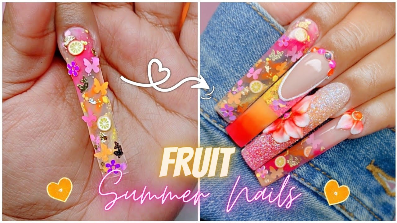ACRYLIC NAIL TUTORIAL/ SUMMER NAILS/ ENCAPSULATED NAILS YouTube