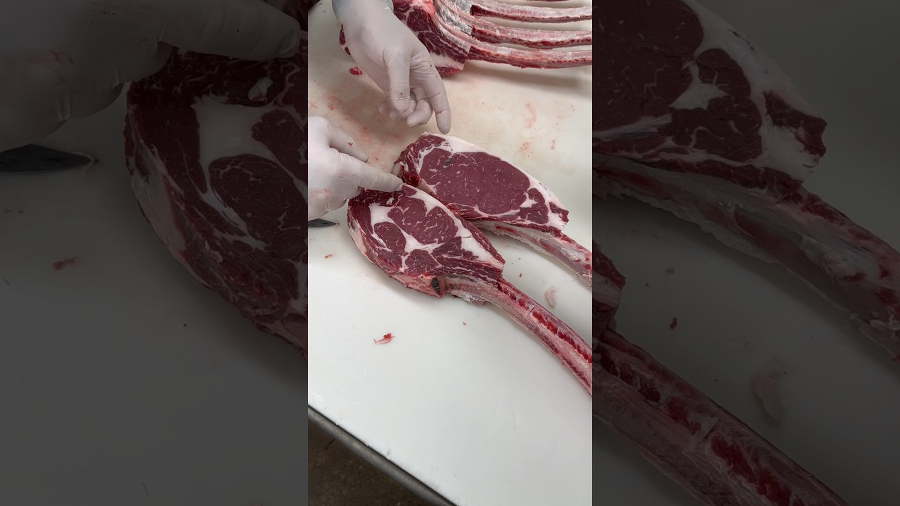 Cutting Tomahawk Steaks from a Beef Rib Section🔪 