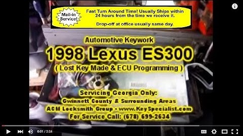 Mail-in Services: 1998 Lexus ES300 GS300 LS400 - Make Lost key, Reflashing & ECU Programming!