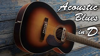 Video thumbnail of "Acoustic Blues Backing Track in D"