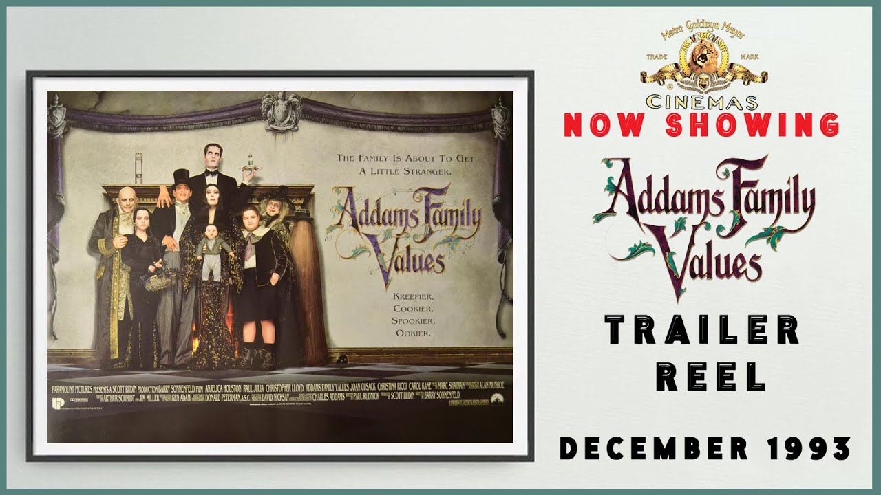 ADDAMS FAMILY VALUES (December 1993 MGM Cinema Trailer Reel) -- Home Cinema