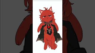 genshin impact diluc and his cat  #genshinimpact