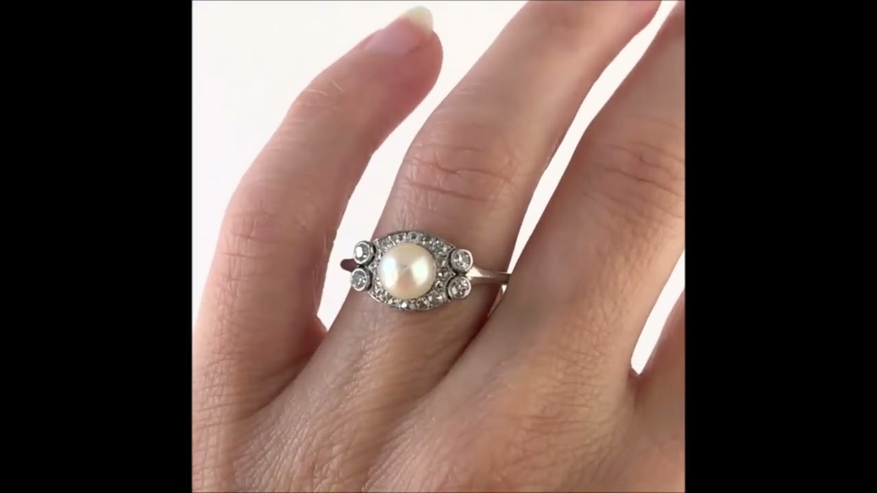 Bague Art Déco En Argent Massif - Décor Filigrane, Perles De Culture Et Opale De Feu, Neuf Sans Boîte