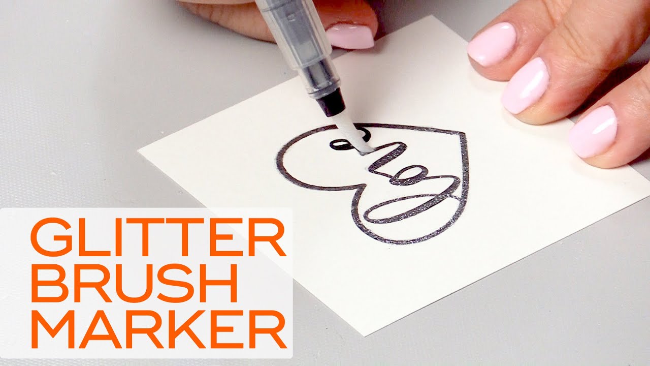 Glitter Brush Marker - Coral - Scrapbook.com