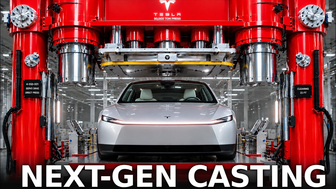 “Unstoppable Tesla Giga Press: 50,000 Tons Revolutionizing the EV Industry!” – Video