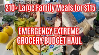 $115 EMERGENCY EXTREME GROCERY BUDGET HAUL 2021 | 210 LARGE FAMILY MEALS for ONE WEEK!!!