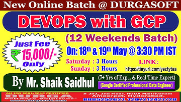 DEVOPS with GCP (12 Weekends Batch) Online Training @ DURGASOFT