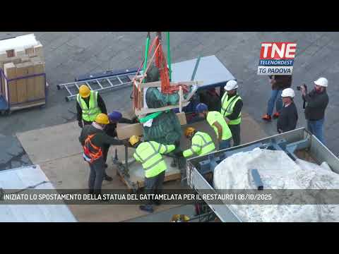 INIZIATO LO SPOSTAMENTO DELLA STATUA DEL GATTAMELATA PER IL RESTAURO | 08/10/2025