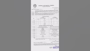 purnia university part 1 ka exam routine