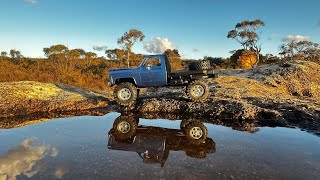 ASMR Rock Crawling with the FairRC 1/18 FCX18 K10 Flatbed Classic Mod RTR (Blue)