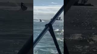 Jet Skier Tries Drift Park, Flips Onto Beach