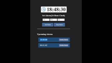 Alarm Clock using Vanilla JS (Multiple Alarms)