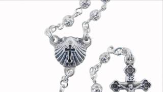Baptism Rosary - 15 inch - Silver-toned Filigree Beads | The Catholic Company