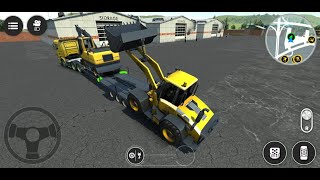Deliver vehicles to the construction site park loader and excavator on vehicles trailer screenshot 2