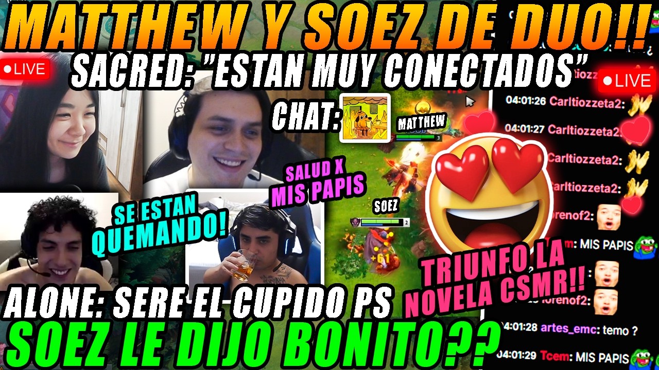 😍MATTHEW Y SOEZ DUO!!😍ES DEMASIADA NOVELA MRD😂JUEGAN DOTA X 1VEZ😂SACRED: Están conectados mis PAPIS🤣