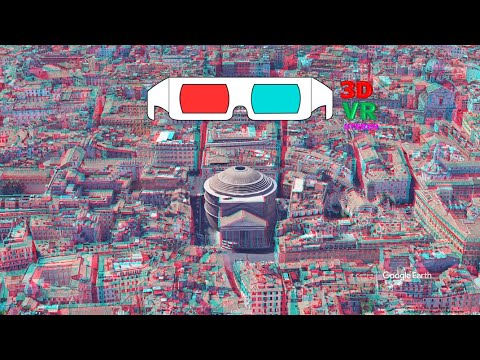 Pantheon ANAGLYPH, RED/CYAN, 3D RED/CYAN 3D, 3D ANAGLYPH, Google Earth ...