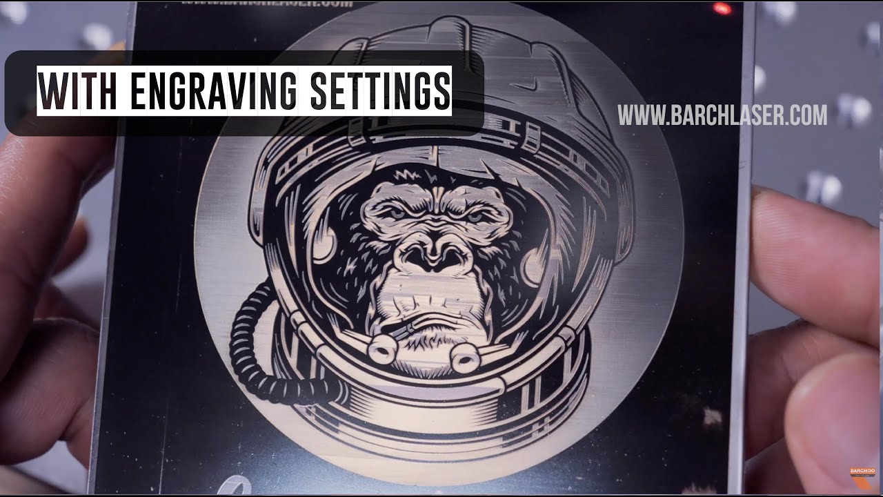 Stainless Steel engraving with fiber laser, black and light color over metals. With laser