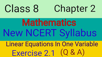 Class 8th Maths | Chapter 2 | Exercise 2.1 | NCERT New Syllabus 2023-24