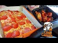 ASMR LITTLE CAESARS PEPPERONI PIZZA + WINGS CAR MUKBANG