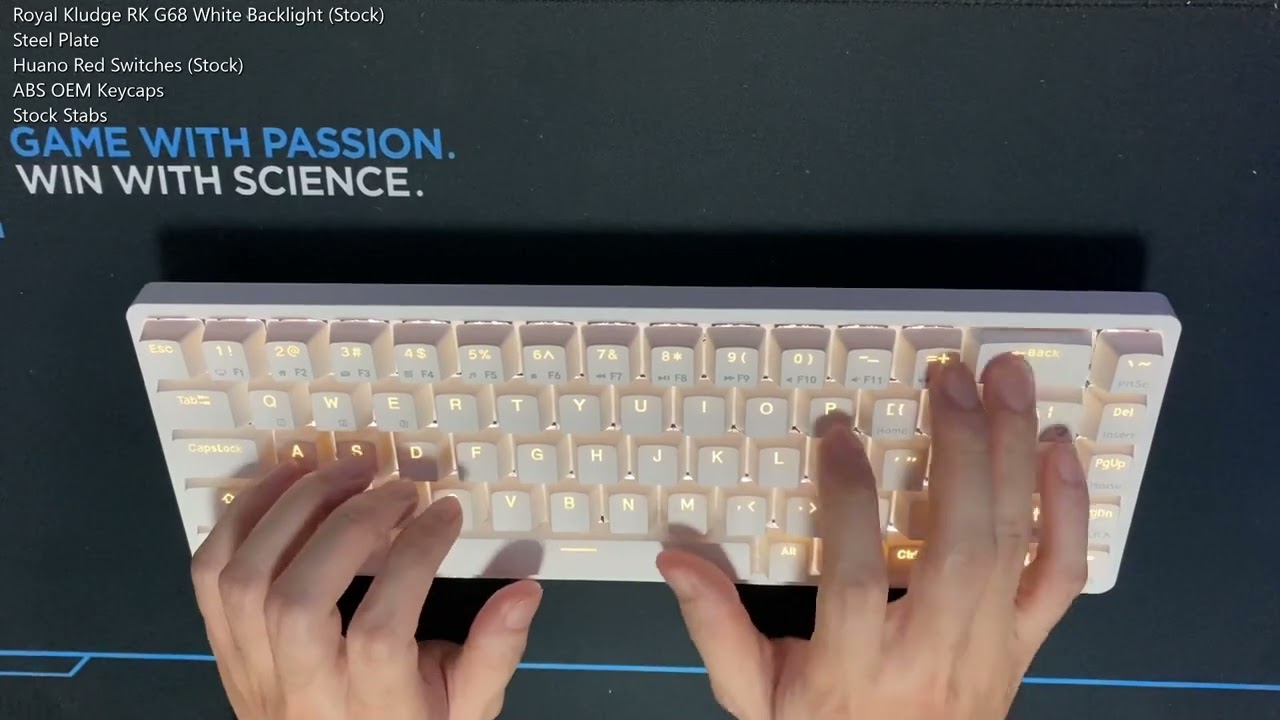 Royal Kludge RK G68 - Huano Red Sound Test, ABS OEM Keycaps