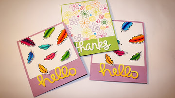 Quick and easy partial die cutting card with stamping and colouring