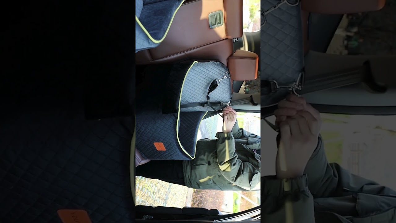 Youvee Elevated Dog Car Seat with Memory Foam - View II (Black/Grey)